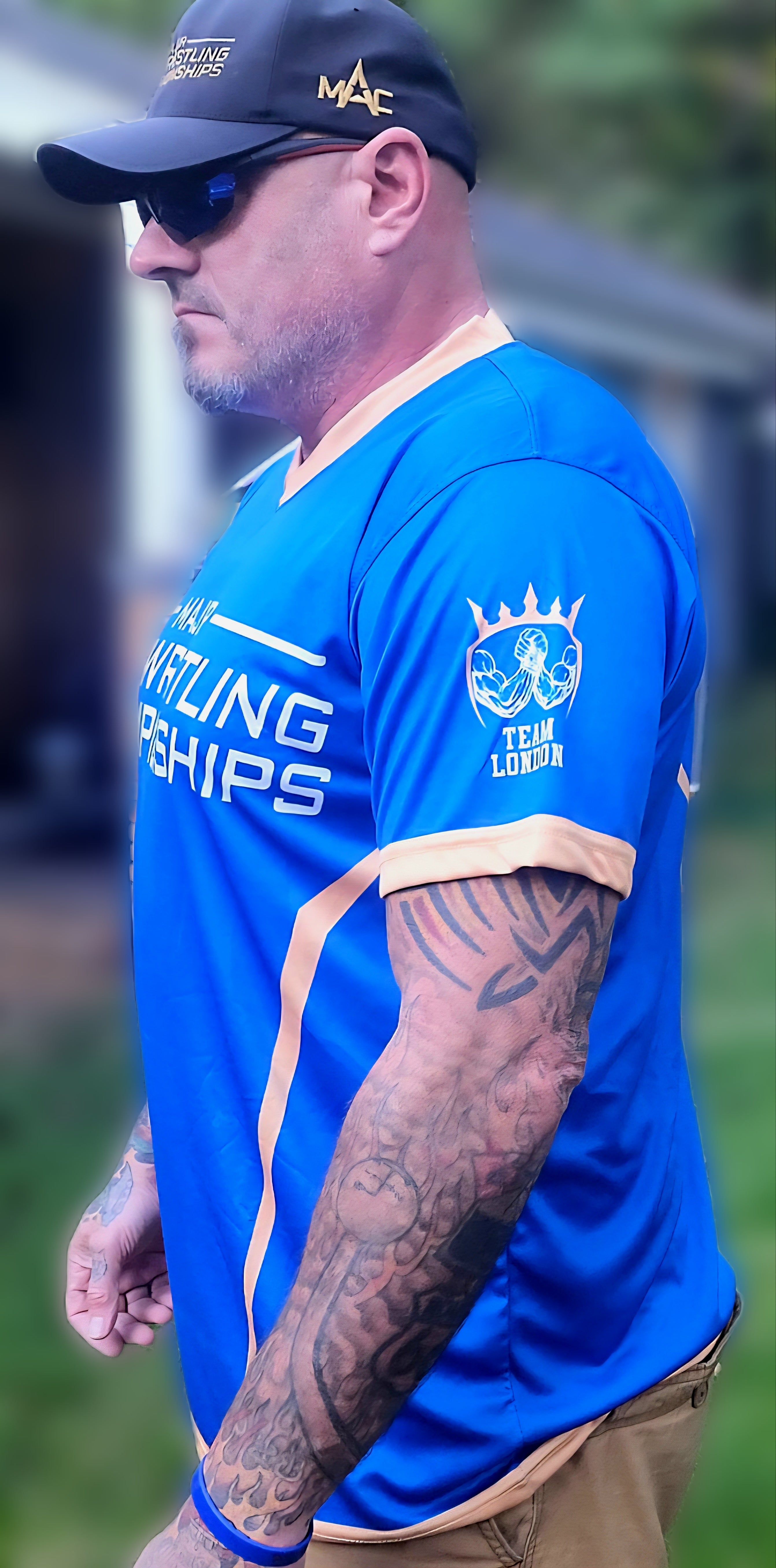 MAC Limited Edition London, On. Competition Jersey - Blue/Gold - Major Armwrestling Championships