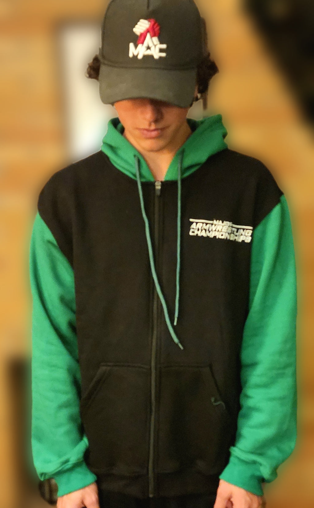 MAC Zip-up Hoodie - Black/Green