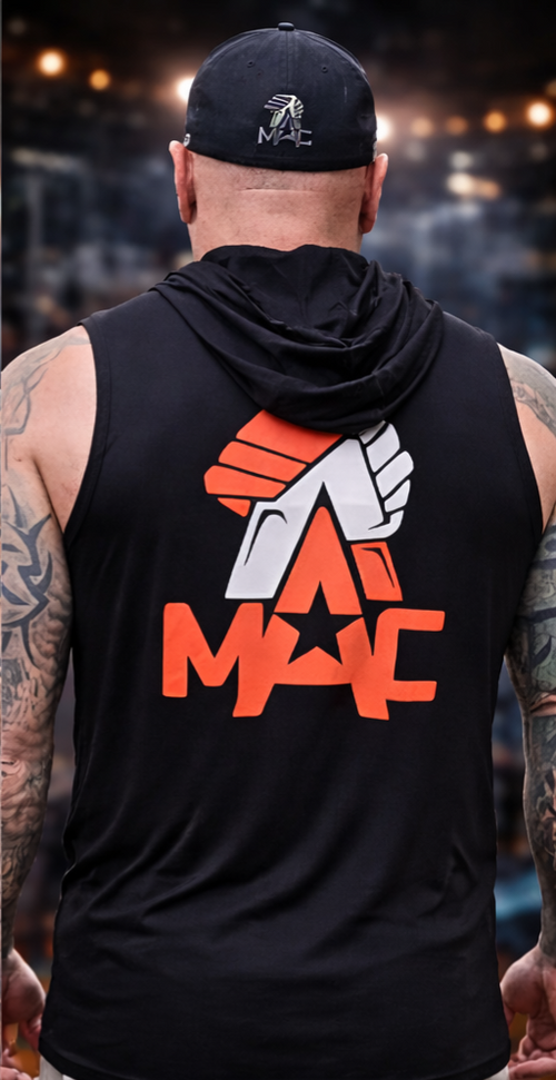 MAC Sport-Tek Sleeveless Hoodie. 100% polyester.