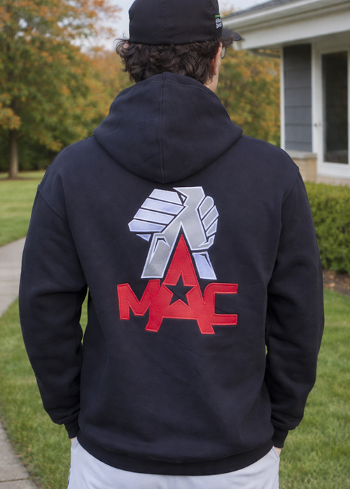 MAC Zip-up Cotton Hoodie with pockets. Major Armwrestling Championships.
